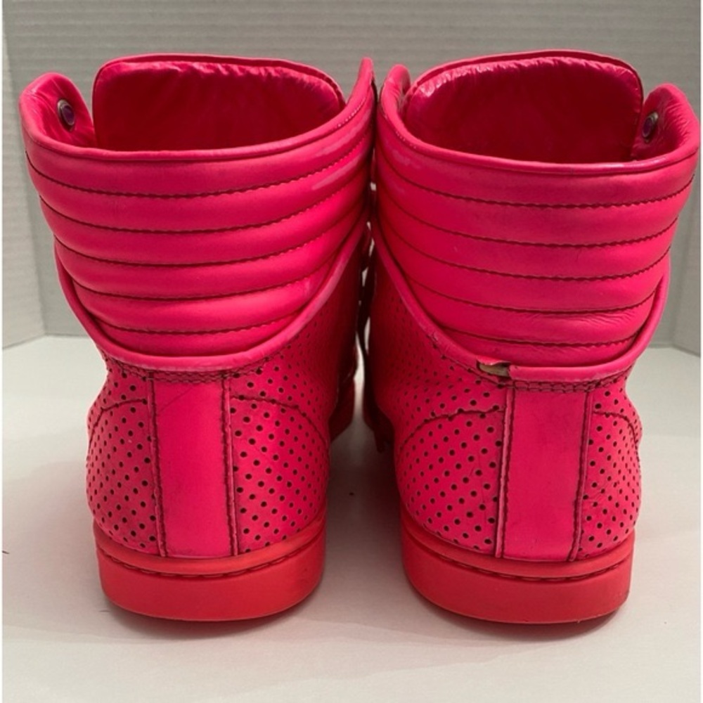 Gucci Mens Leather High Top Coda Hot Pink Sneakers GG on Tongue Size EU 38 US 8 - Picture 4 of 16